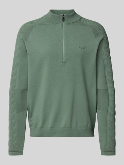 BOSS Green Regular Fit Troyer mit Schurwolle Modell 'MIRROR' Lind 2