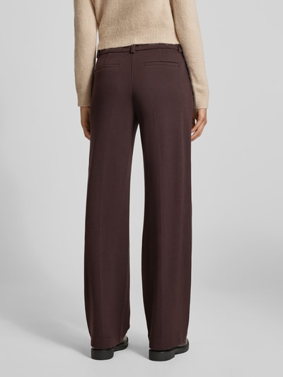 Christian Berg Woman Wide Leg Stoffhose mit Paspeltaschen am Gesäß Dunkelbraun 5