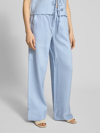 Marella Loose fit pantalon met elastische band, model 'COCCIO' Lichtblauw - 4