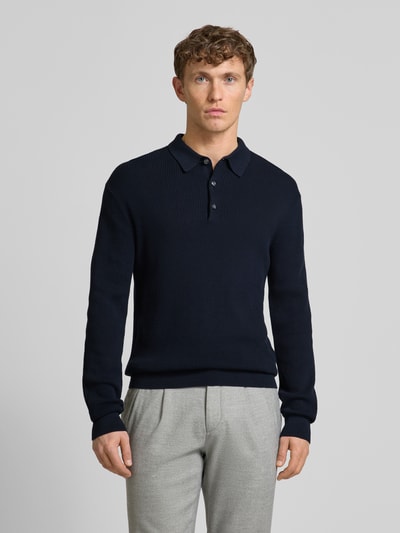 OLYMP Level Five Strickpullover mit Polokragen Marine 4