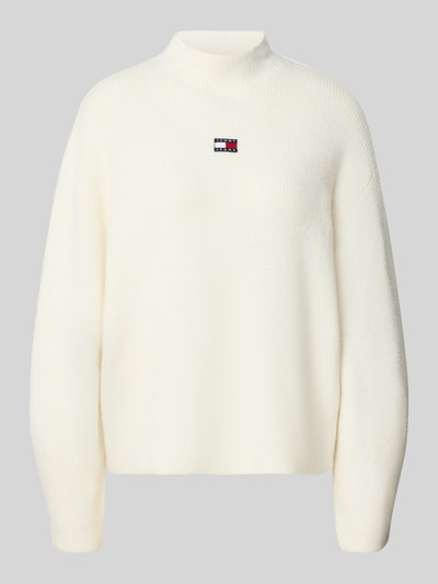 Tommy Jeans Relaxed Fit Pullover mit Alpaka-Anteil Weiss 2