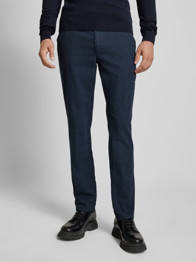 Christian Berg Men Regular fit stoffen broek met deelnaden Marineblauw - 4