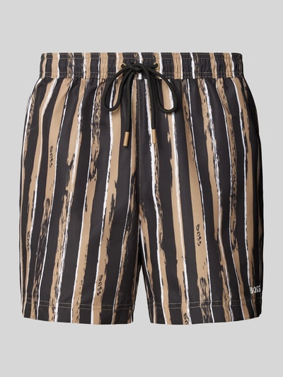 BOSS Regular fit zwembroek met mesh-inzet Zwart - 1