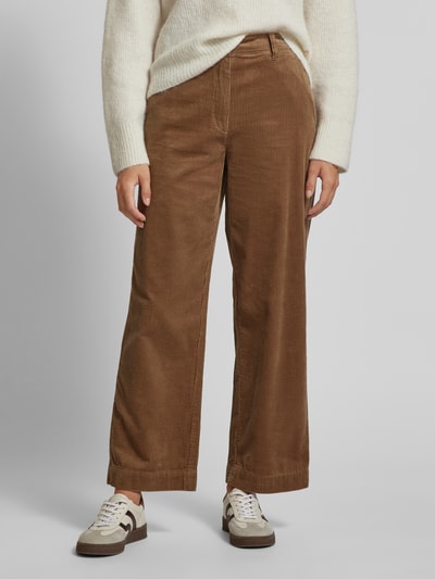 Marc O'Polo Straight fit corduroy broek met verkorte lengte Lichtbruin - 4