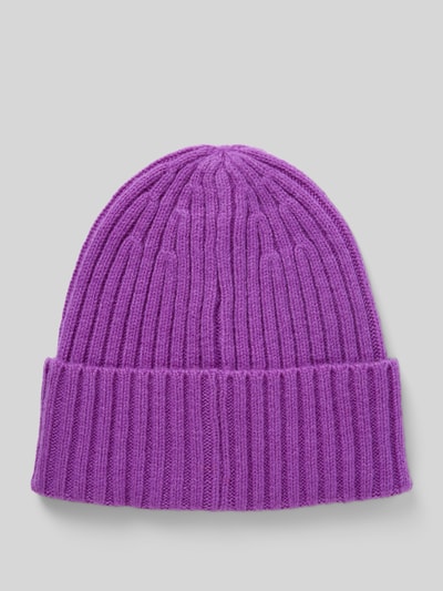 Jake*s Casual Beanie mit breitem Umschlag Violett 1