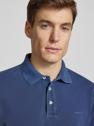 Gant Regular Fit Poloshirt von Label-Stitching Modell 'SUNFADED' Royal 3