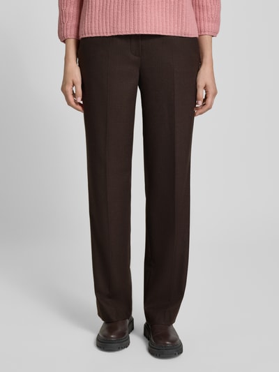SEDUCTIVE Wide Leg Wollhose mit Bügelfalten Modell 'LUCA' Dunkelbraun 4