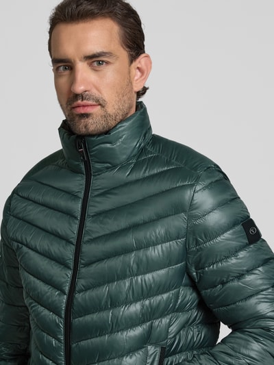 Tom Tailor Regular fit gewatteerd jack met mesh details Rietgroen - 3