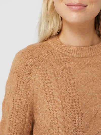 Christian Berg Woman Pullover mit Zopfmuster Camel 3