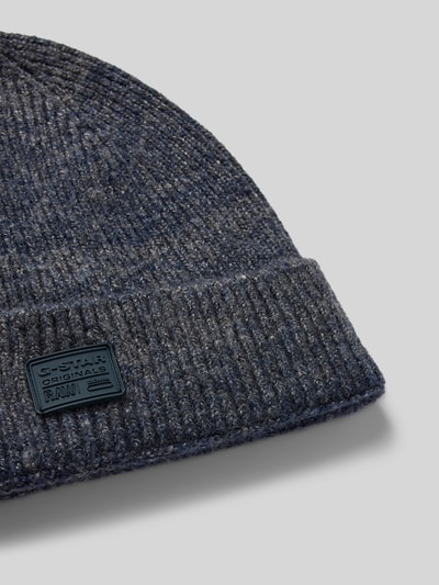 G-Star Raw Beanie mit Label-Patch und Woll-Anteil Modell 'Geffo' Mittelgrau 2