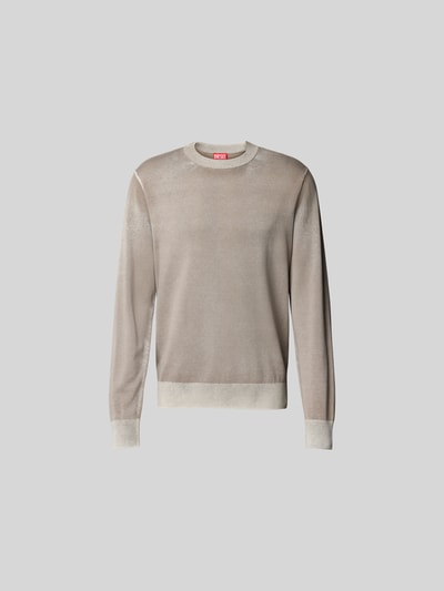 Diesel Pullover mit gerippten Abschlüssen Hellgrau 2