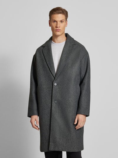 Only & Sons Oversized lange jas met reverskraag, model 'WORF' Donkergrijs gemêleerd - 4