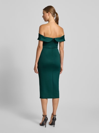 Lipsy Off-Shoulder-Kleid mit Gehschlitz Dunkelgruen 5