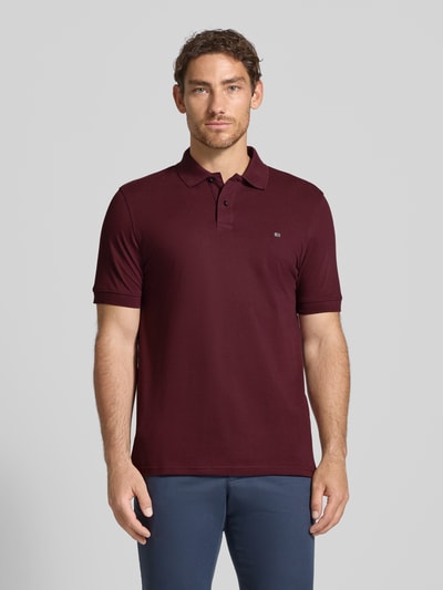 Christian Berg Men Regular fit poloshirt met logostitching Bordeaux - 4