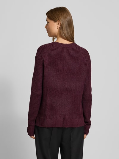 Tom Tailor Regular fit gebreide pullover van katoenmix  Bordeaux - 5