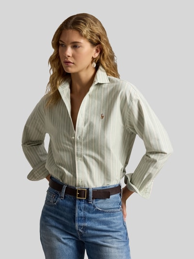 Polo Ralph Lauren Bluzka koszulowa o kroju relaxed fit z czystej bawełny Zielony 3