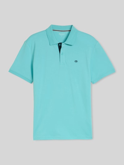 Tom Tailor Regular Fit Poloshirt aus reiner Baumwolle mit Logo-Stitching Petrol 2