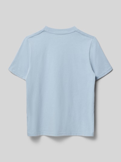 Produktfoto, Regular Fit T-Shirt mit Logo-Print von Abercrombie&Fitch aus Baumwoll-Mix in Hellblau, Rückenlänge Größe 134: 53 cm