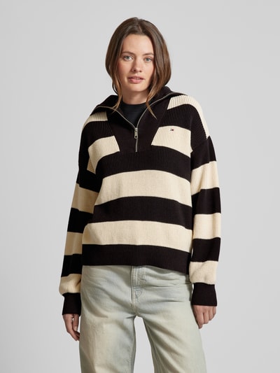 Tommy Hilfiger Strickpullover mit Blockstreifen Black 4