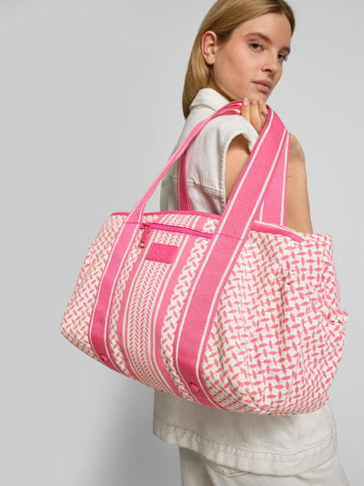 Lala Berlin Shopper mit Label-Patch Pink 1