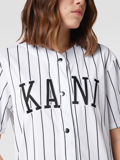 KARL KANI Mini-Shirtkleid mit Label-Schriftzug Weiss 3