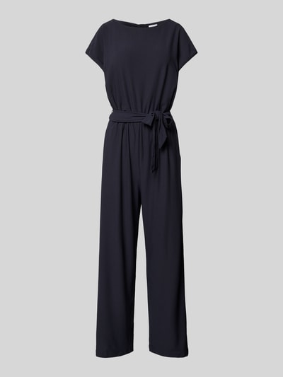 Jake*s Collection Jumpsuit mit Bindegürtel Dunkelblau 2