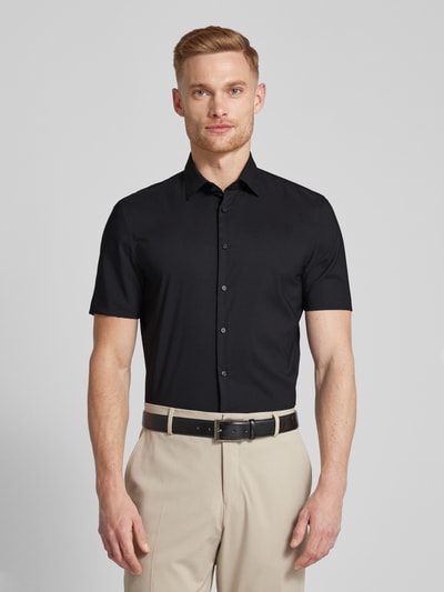 Jake*s Koszula biznesowa o kroju slim fit z rękawem o dł. 1/2 Czarny 4