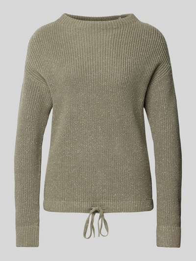 Jake*s Casual Gebreide pullover met ribboorden Rietgroen - 2