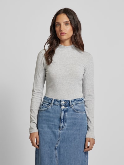 Vero Moda Longsleeve mit Stehkragen Modell 'MARY' Hellgrau 4