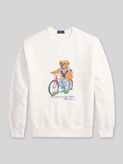 Polo Ralph Lauren Regular Fit Sweatshirt aus Baumwoll-Mix mit Polo Bear Print Weiss 2