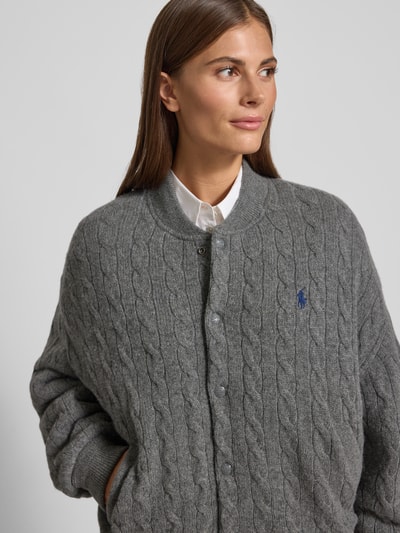 Polo Ralph Lauren Regular fit bomberjack met kasjmier in gebreide look Grafiet - 3