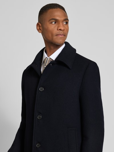 SELECTED HOMME Regular fit lange wollen jas met platte kraag, model 'ARCHIVE' Donkerblauw - 3