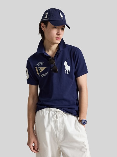 Polo Ralph Lauren Koszulka polo o kroju regular fit z czystej bawełny z haftami Granatowy 4