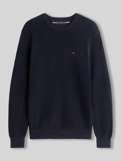 Tommy Hilfiger Sweter z dzianiny o kroju regular fit z czystej bawełny Granatowy 2