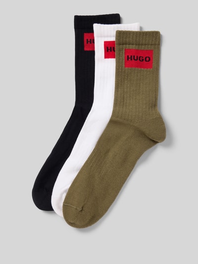 HUGO Socken aus reiner Baumwolle im 3er-Pack Khaki 1