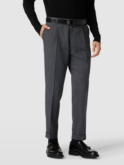 BOSS Pantalon met persplooien en achterzakken, model 'Louis' Antraciet gemêleerd - 4