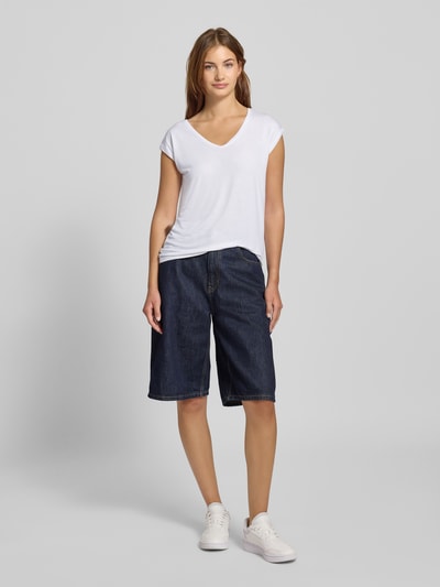 Pieces T-shirt met stretch, model 'Billo' Wit - 1