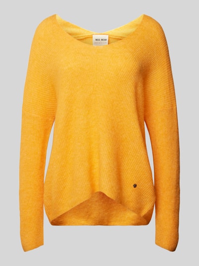 MOS MOSH Oversized gebreide pullover met V-hals, model 'THORA' Oranje - 2