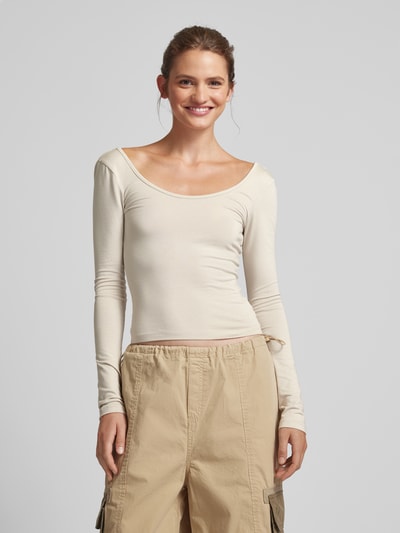 Gina Tricot Longsleeve mit tiefem Rückenausschnitt Beige 4