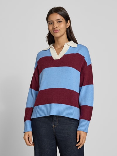 s.Oliver RED LABEL Sweter z dzianiny o kroju regular fit z mieszanki wiskozy Bordowy 4