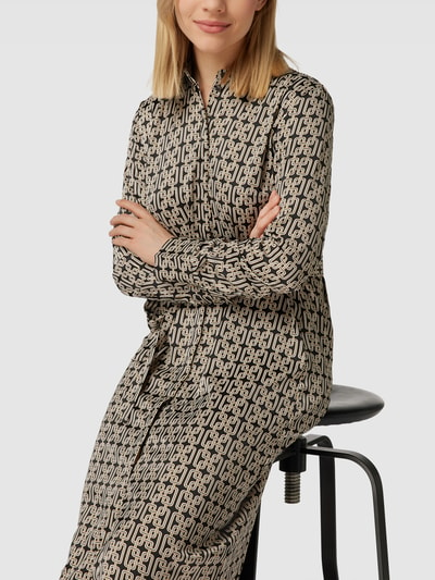 Christian Berg Woman Selection Midi-jurk met all-over motief Zwart - 3