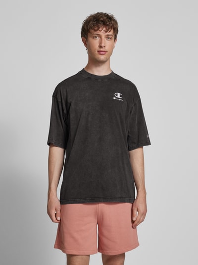 CHAMPION Relaxed Fit T-Shirt mit Label-Stitching BLACK 4
