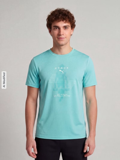PUMA Performance Regular Fit Sport-T-Shirt mit Label-Print Modell 'CLOUDSPUN' Mint 4
