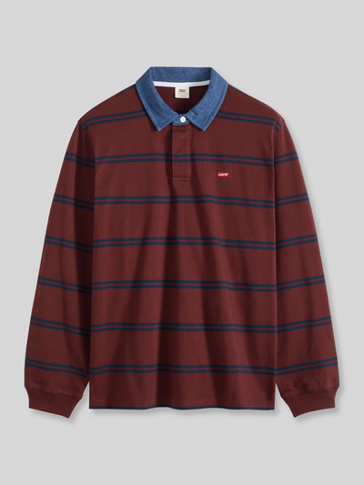 Levi's® Relaxed Fit Poloshirt aus reiner Baumwolle Modell 'RUGBY ENNIS' Bordeaux 1
