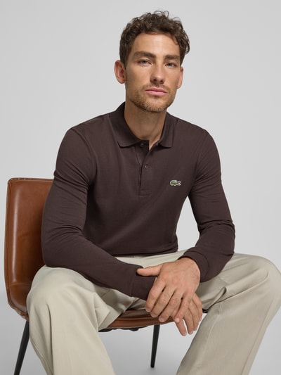 Lacoste Koszulka polo o kroju Regular Fit z czystej bawełny Ciemnobrązowy 3