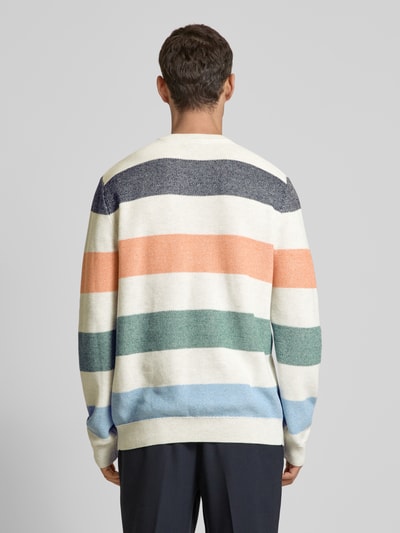 Christian Berg Men Strickpullover mit Rundhalsausschnitt Offwhite 5