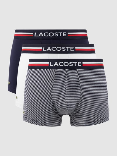 Lacoste Trunks mit elastischem Logo-Bund im 3er-Pack Marine 1