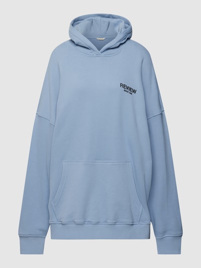 Review Oversized hoodie met labelprint Hemelsblauw - 2