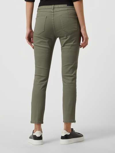 OPUS Spodnie o kroju slim fit z imitacji skóry model ‘Emily’ Khaki 5