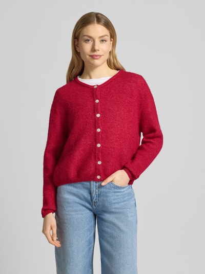 American Vintage Cardigan van wolmix met ronde hals model 'VITOW' Bordeaux gemêleerd - 4